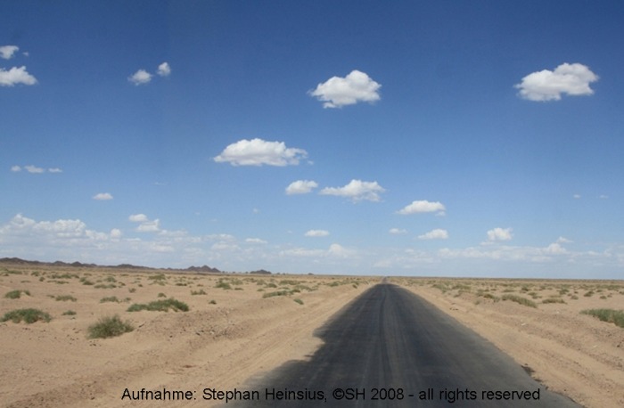 Straße in die Wüste Gobi